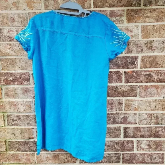 Johnny Was Light Blue Embroidered Tunic S - Picture 3 of 3